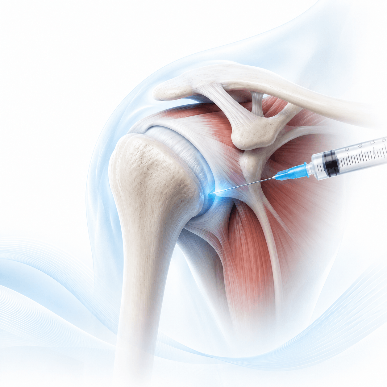 Shoulder joint injection illustration